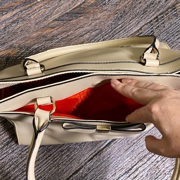 Kate Spade Cream Beige Structured Leather Tote - Good Condition - Picture 4 of 6